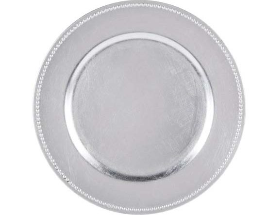 Silver Beaded Charger plates