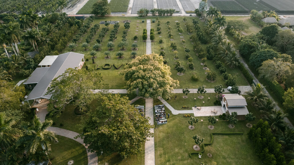 walkway at Miami farm wedding venue