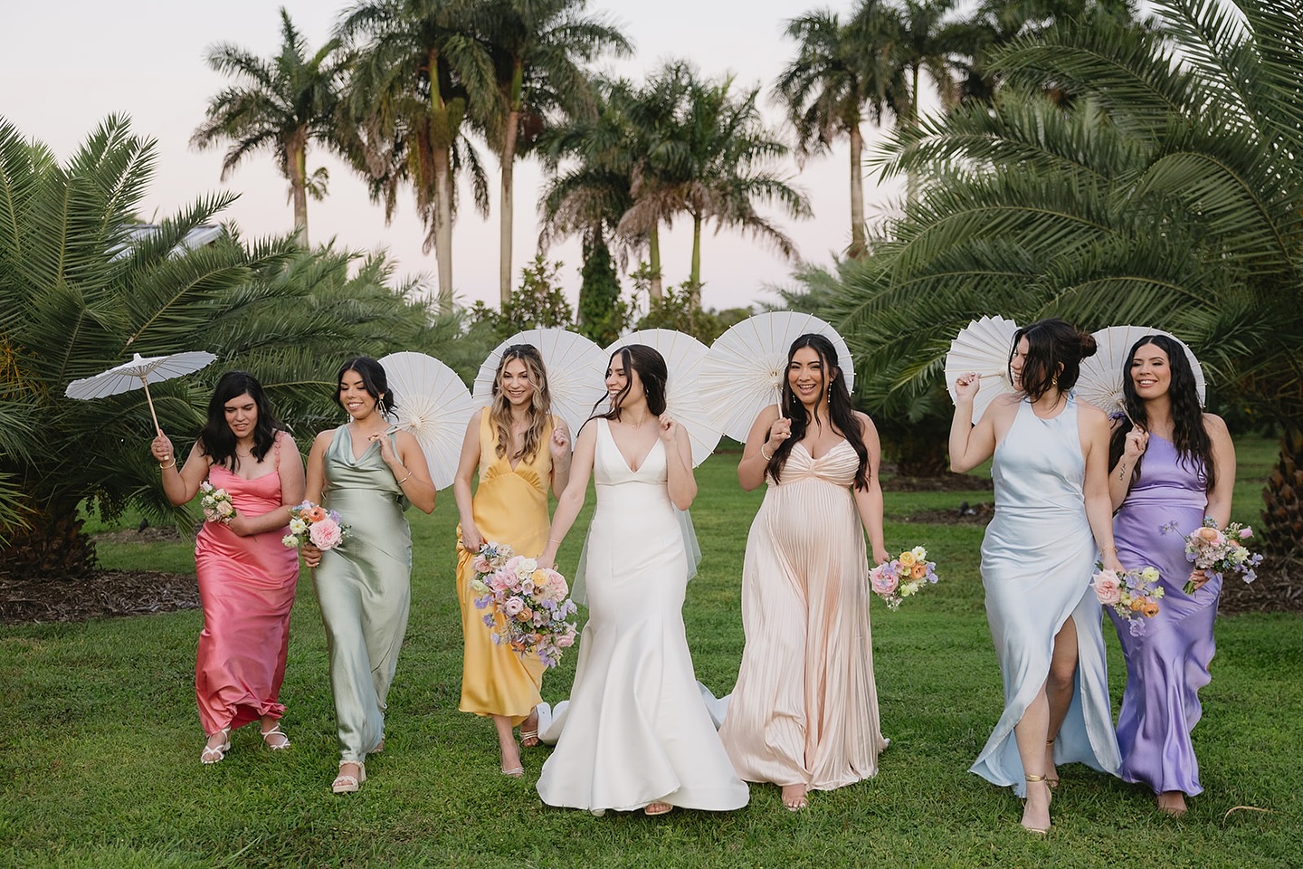 Intimate garden wedding party at Cinco Farm in Miami